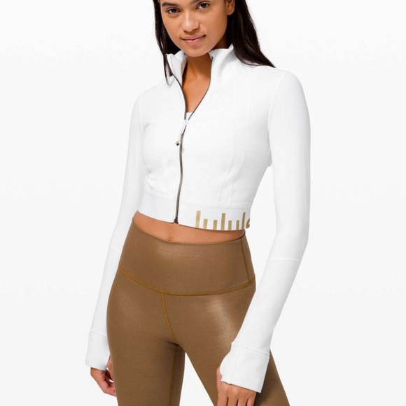 🦄✨RARE✨ Lululemon Define Jacket Cropped *Gold Size 6 *Special Edition Off White - Picture 1 of 16